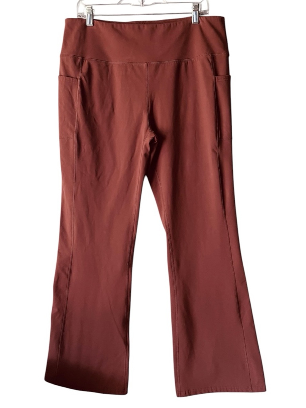 WILLIT High-Waist Rust Brown Flare Leggings Soft Lined Yoga Pants XXL